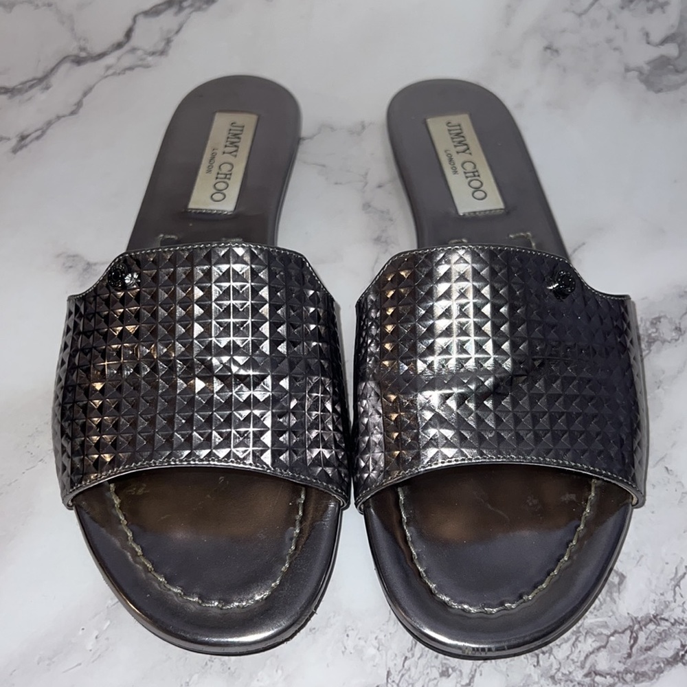 Jimmy Choo Flats Nanda-Cubed Mirror Leather Flats